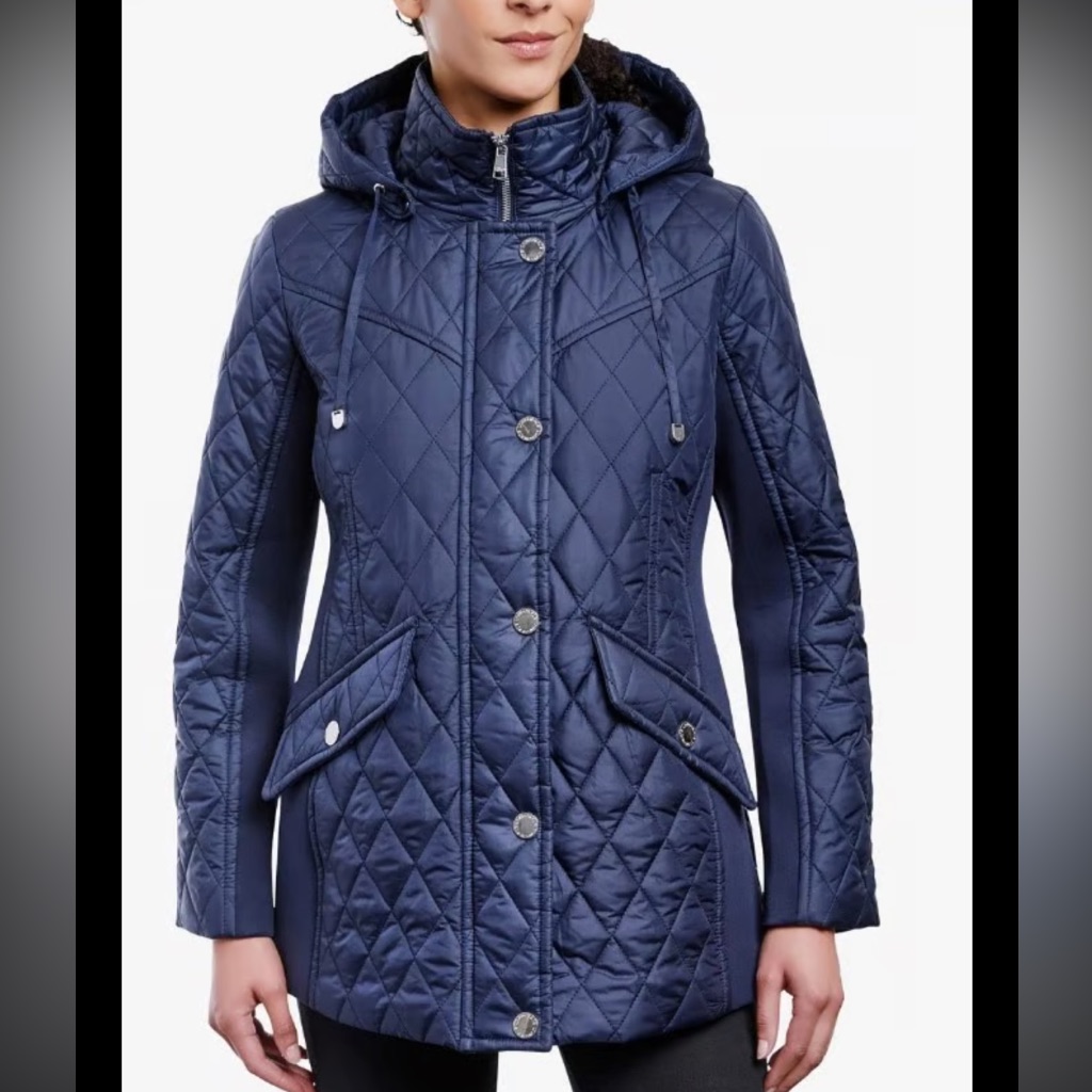 London Fog Women's Quilted Blue Puffer Jacket Size Small